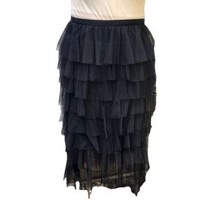 Ebossy Elegant Black Layered tutu Skirt